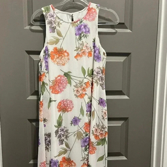 Calvin Klein size 10 Floral Print sleeveless dress like new, no signs of wear - Picture 1 of 13